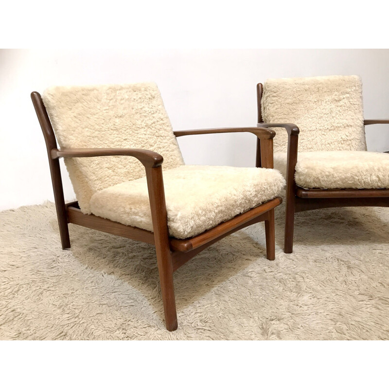 Paire de fauteuils vintage en Afromosia par Toothill - 1960
