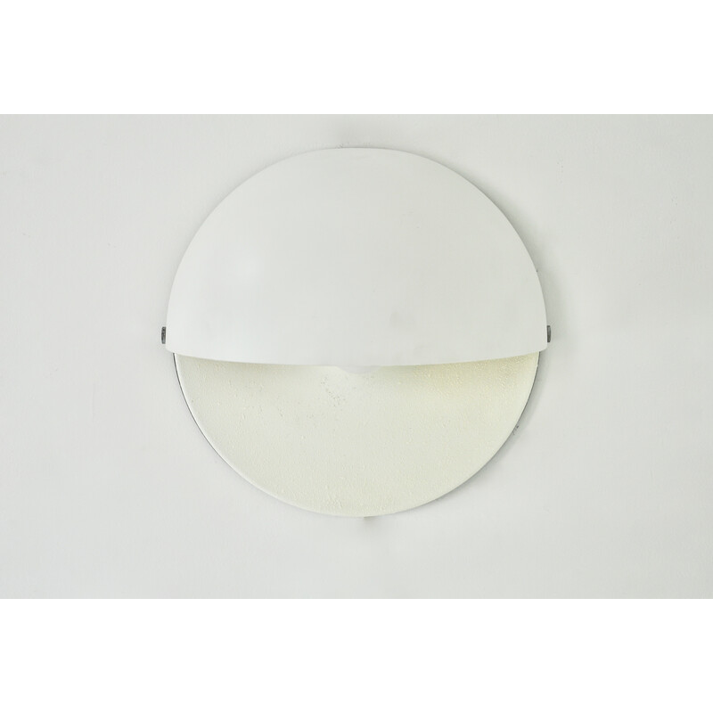 Applique vintage "Mezzanotte" in plastica bianca di Harvey Guzzini, 1970