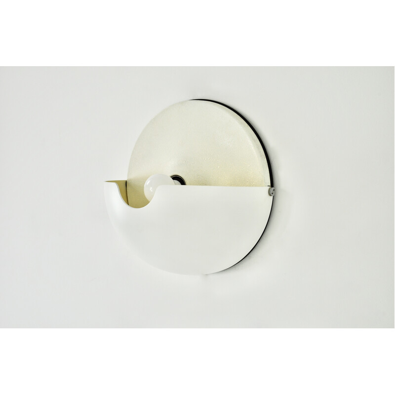 Vintage "Mezzanotte" wall lamp in white plastic by Harvey guzzini, 1970