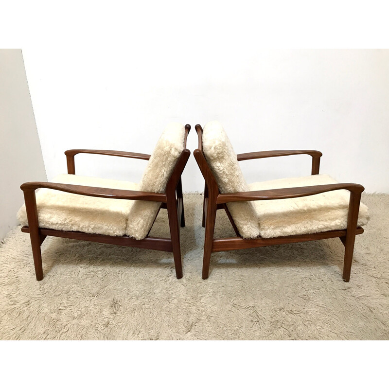 Paire de fauteuils vintage en Afromosia par Toothill - 1960