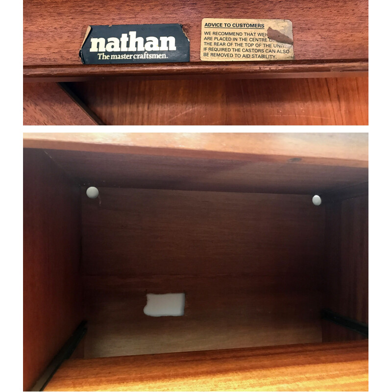 Vintage small Nathan teak cabinet - 1970s