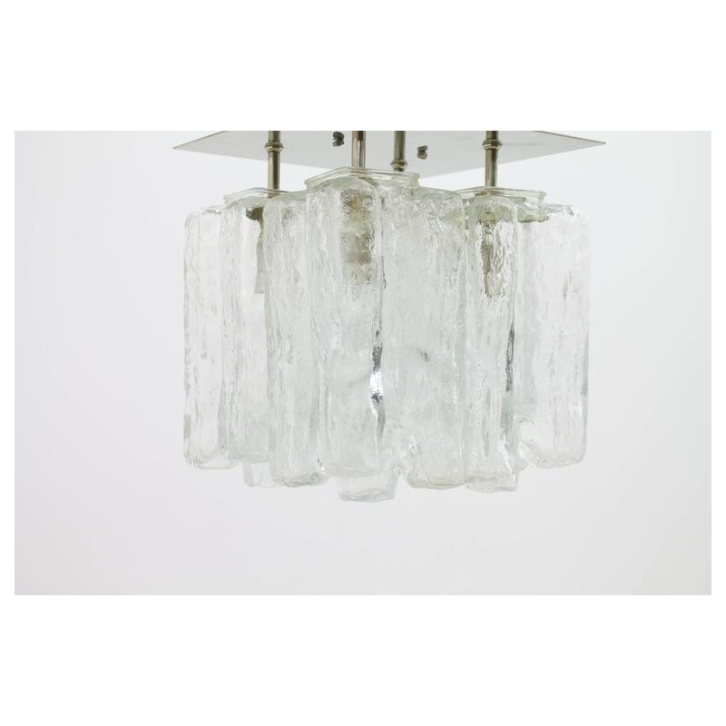 Kalmar Granada  glass and chrome-plated Flush Mount Light - 1960s