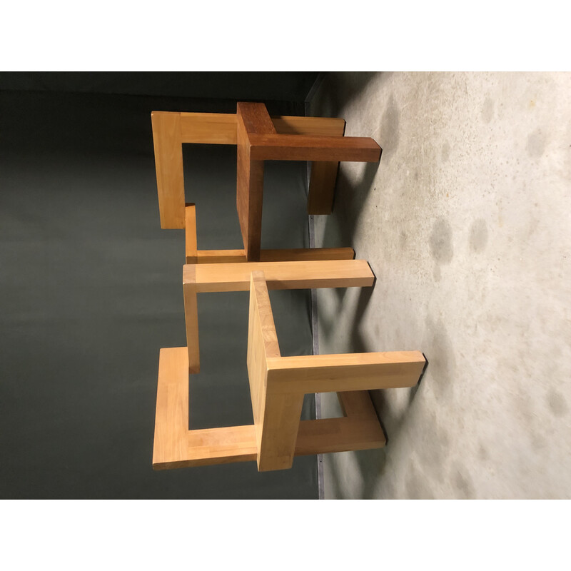 Par de cadeiras Steltman vintage em madeira dura