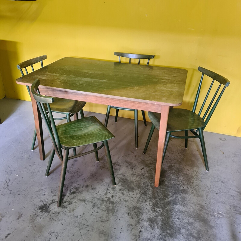 Ensemble à repas vintage en bois pour Thonet, Tchécoslovaquie 1960