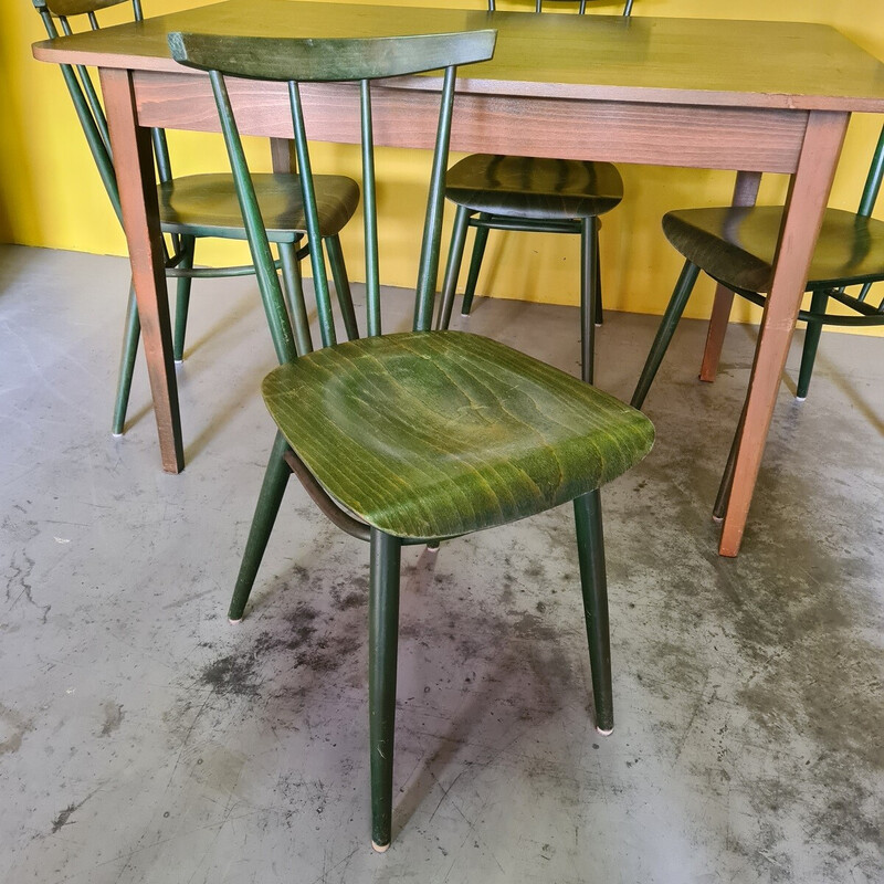 Ensemble à repas vintage en bois pour Thonet, Tchécoslovaquie 1960