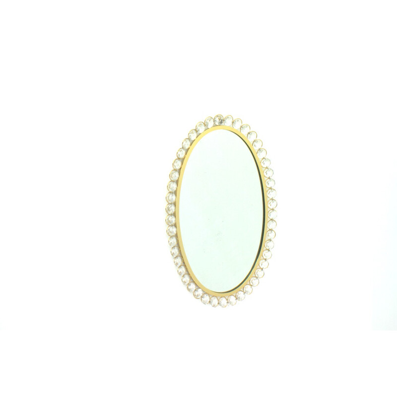 Palwa Mirror with crystal glass and gilded frame - 1960s