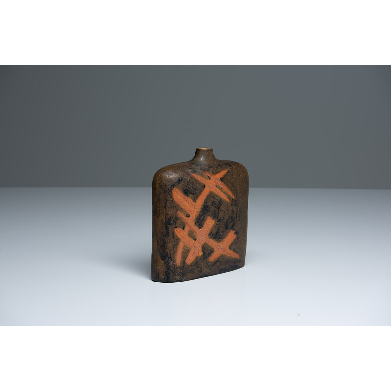 Vintage square vase by Marcello Fantoni for Raymor, Italy 1960