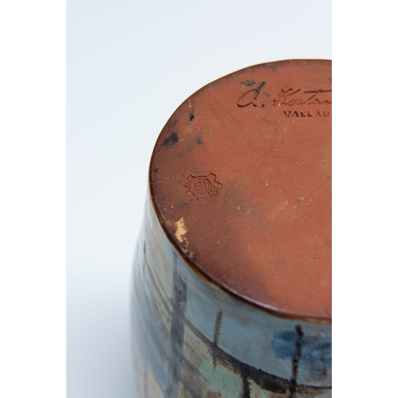 Jarra de cerâmica vintage de Alexandre Kostanda para Vallauris, França