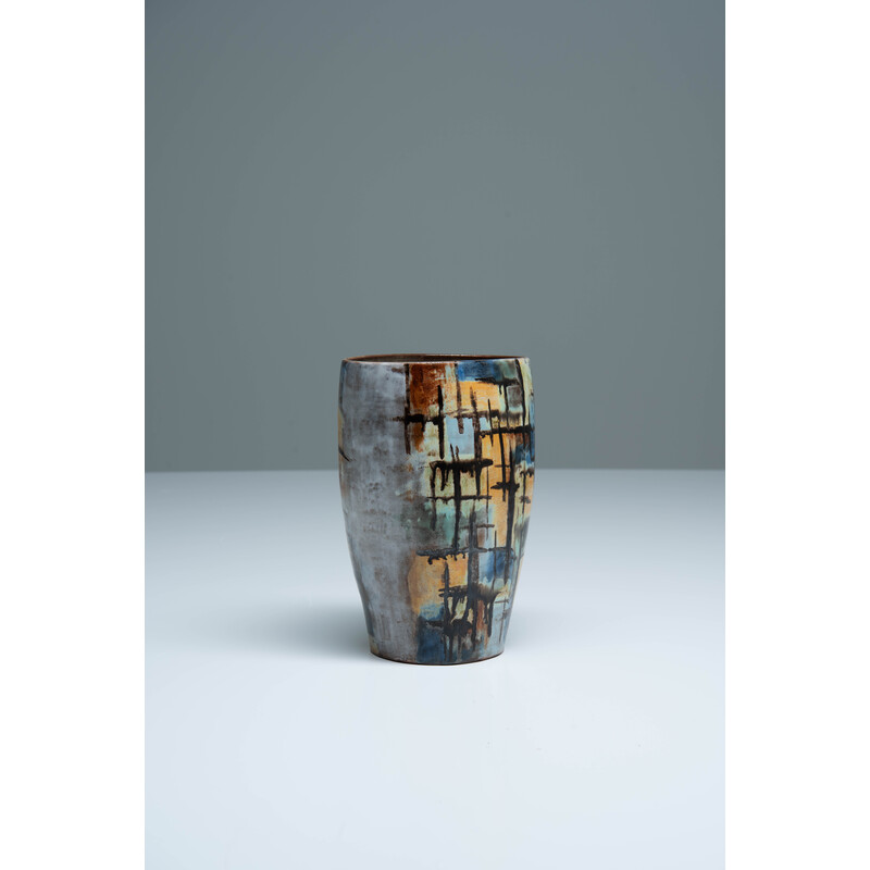 Vase vintage en céramique d'Alexandre Kostanda pour Vallauris, France