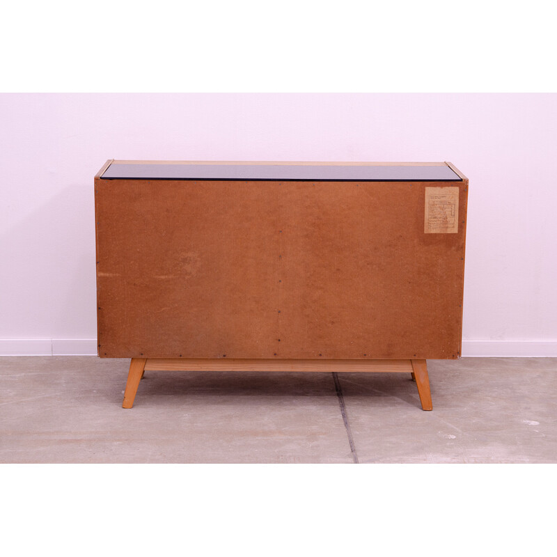 Vintage sideboard in beech wood and opaxite glass by Hubert Nepožitek and Bohumil Landsman for Jitona, 1960