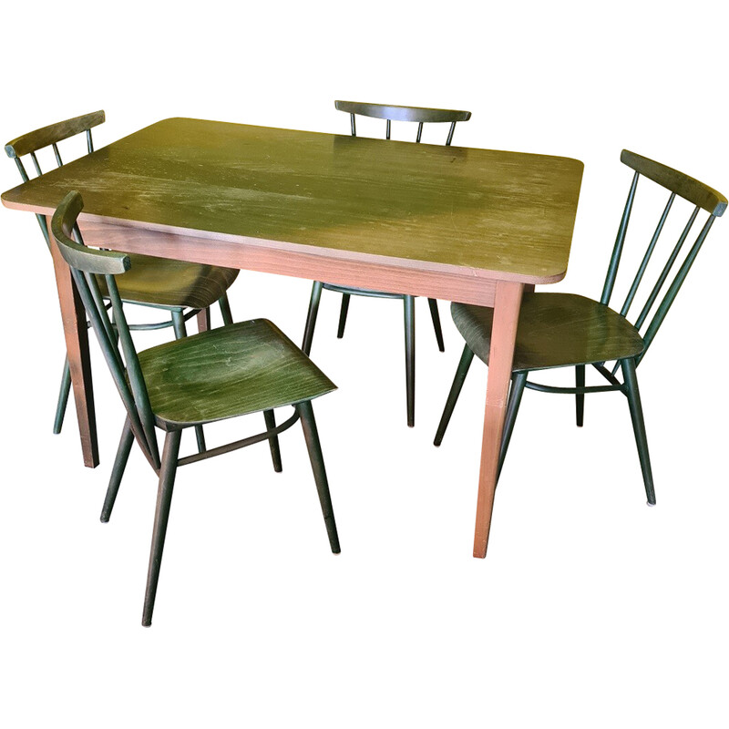 Ensemble à repas vintage en bois pour Thonet, Tchécoslovaquie 1960