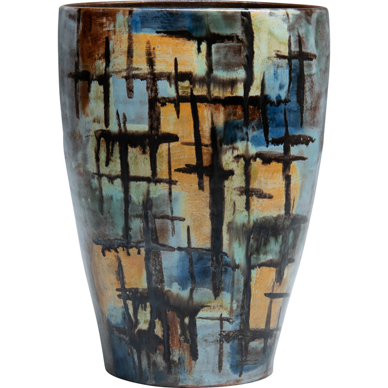 Vase vintage en céramique d'Alexandre Kostanda pour Vallauris, France