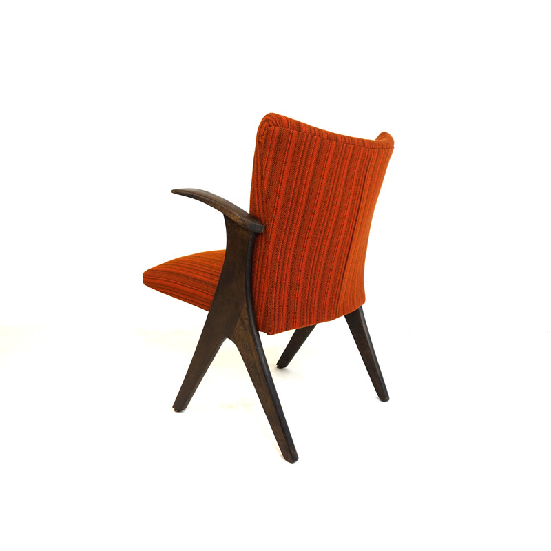 Fauteuil vintage pingouin en bois de hêtre et tissu pour Casala, Allemagne 1950