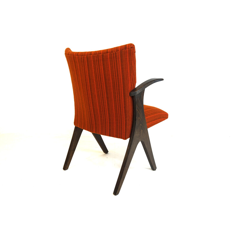 Fauteuil vintage pingouin en bois de hêtre et tissu pour Casala, Allemagne 1950