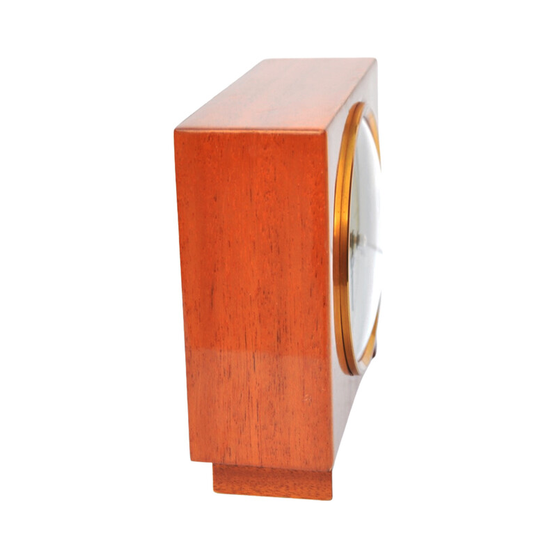 Vintage wooden mantel clock for Ruhla, Germany 1970