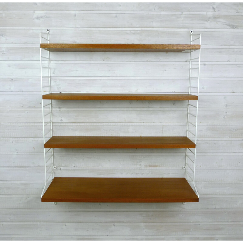 Swedish teak wall shelf by Nisse Strinning for String Design AB - 1960s