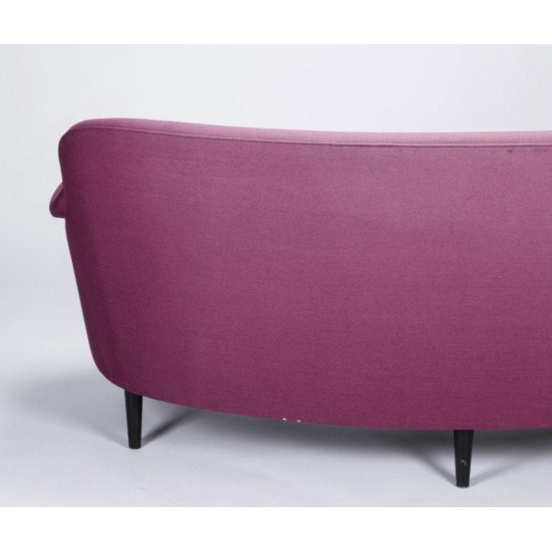 Vintage 3-seater sofa Rund Samsas curved in beech by Carl Malmsten for OH Sjögren