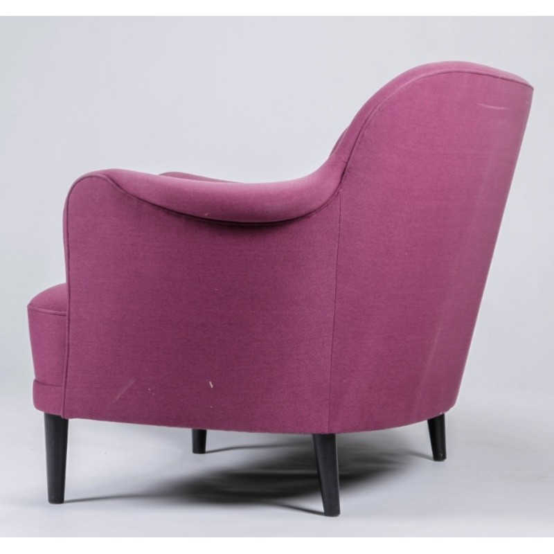 Vintage 3-seater sofa Rund Samsas curved in beech by Carl Malmsten for OH Sjögren