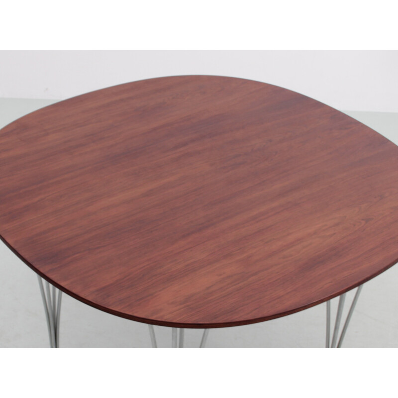 Vintage dining table in Rio rosewood and chromed steel, 1971