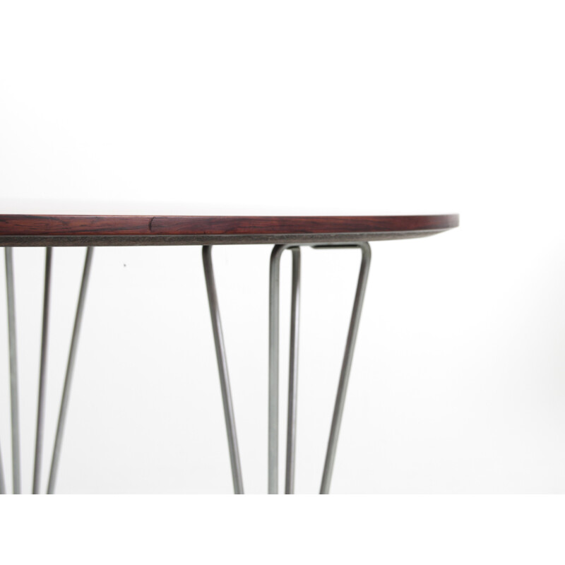 Vintage dining table in Rio rosewood and chromed steel, 1971