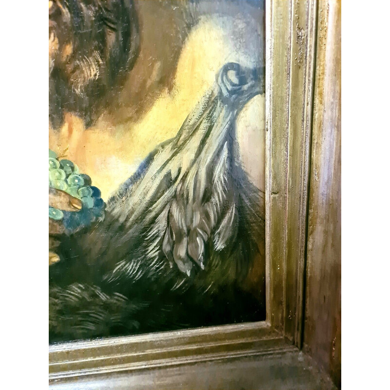 Peinture à l'huile vintage représentant 2 satyres par Peter Paul Rubens, 1900
