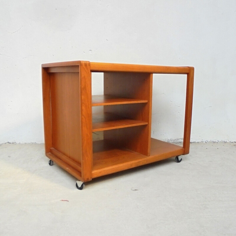 Serving trolley in wood with storage - 1960s