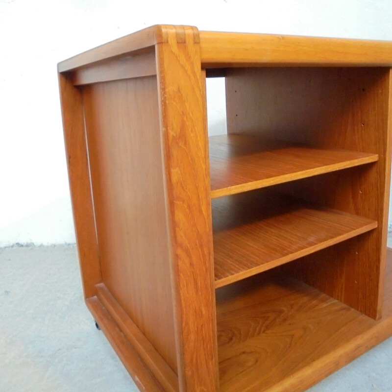 Serving trolley in wood with storage - 1960s