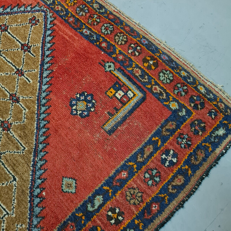 Tapete persa vintage em lã atada à mão