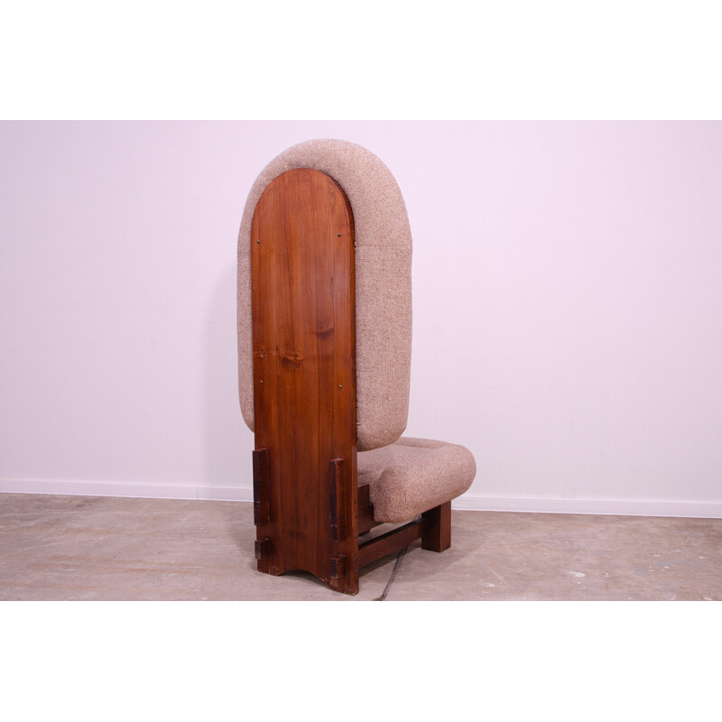 Juego de 4 sillas de comedor vintage de madera maciza, Checoslovaquia 1970