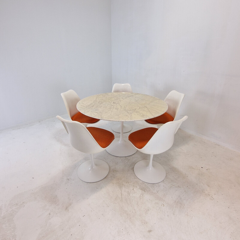 Juego de comedor vintage de mármol de Eero Saarinen para Knoll International, 1960