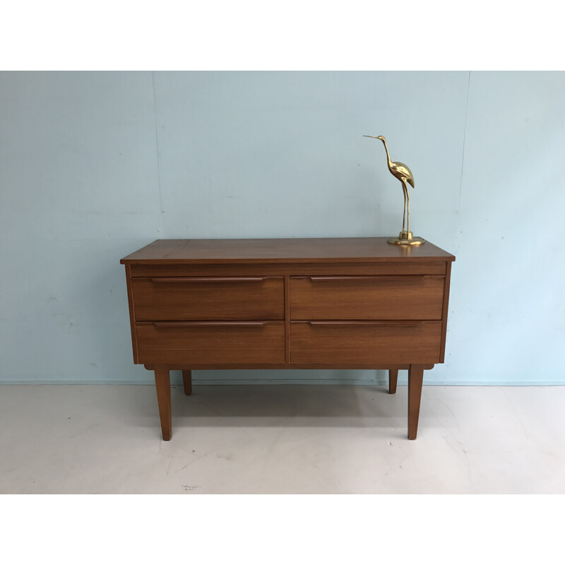 Commode vintage 4 tiroirs en teck - 1960