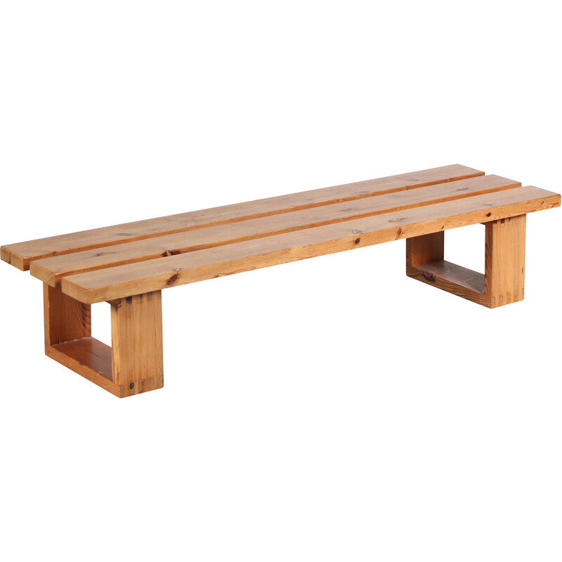 Vintage pine wood bench by Ate Van Apeldoorn voor for Houtwerk Hattem, Netherlands 1970