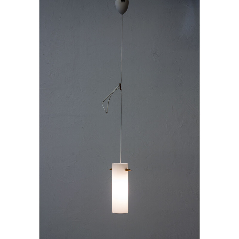 Luxus opaline glass pendant lamp Uno & Östen Kristiansson - 1950s