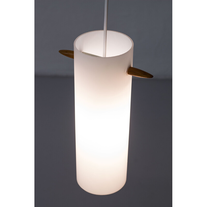 Luxus opaline glass pendant lamp Uno & Östen Kristiansson - 1950s