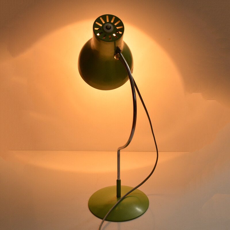 Lámpara de escritorio verde vintage de Josef Hurka para Napako, Checoslovaquia 1960