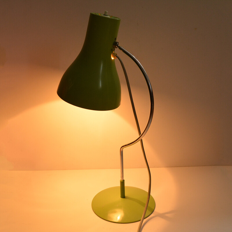 Vintage groene bureaulamp van Josef Hurka voor Napako, Tsjecho-Slowakije 1960