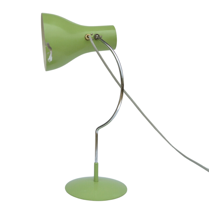 Vintage green desk lamp by Josef Hurka for Napako, Czechoslovakia 1960