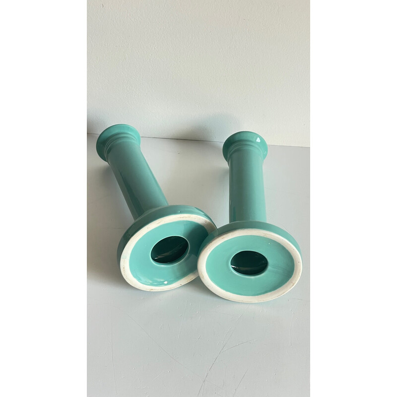 Pair of vintage ceramic candlesticks