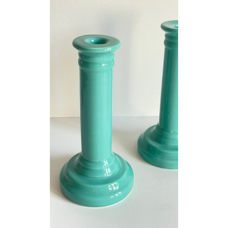 Pair of vintage ceramic candlesticks