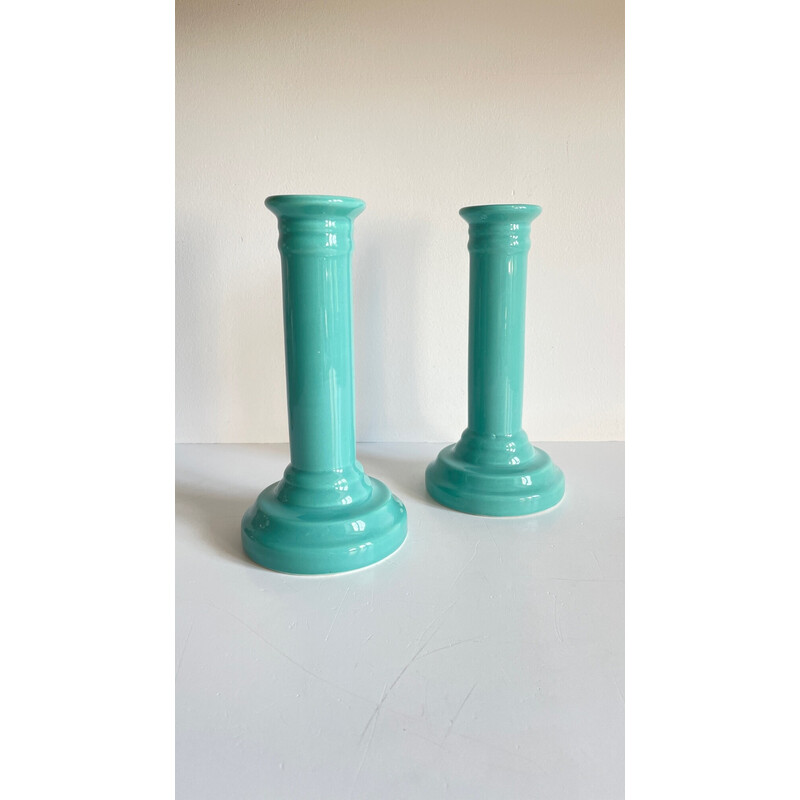 Pair of vintage ceramic candlesticks