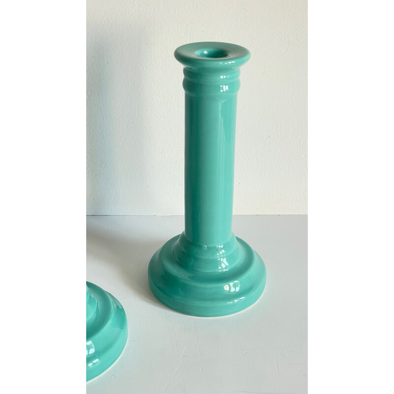 Pair of vintage ceramic candlesticks