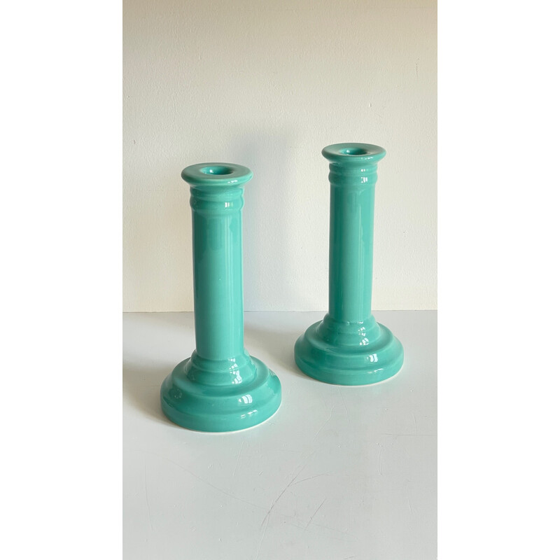 Ein Paar Vintage-Kerzenhalter aus Keramik