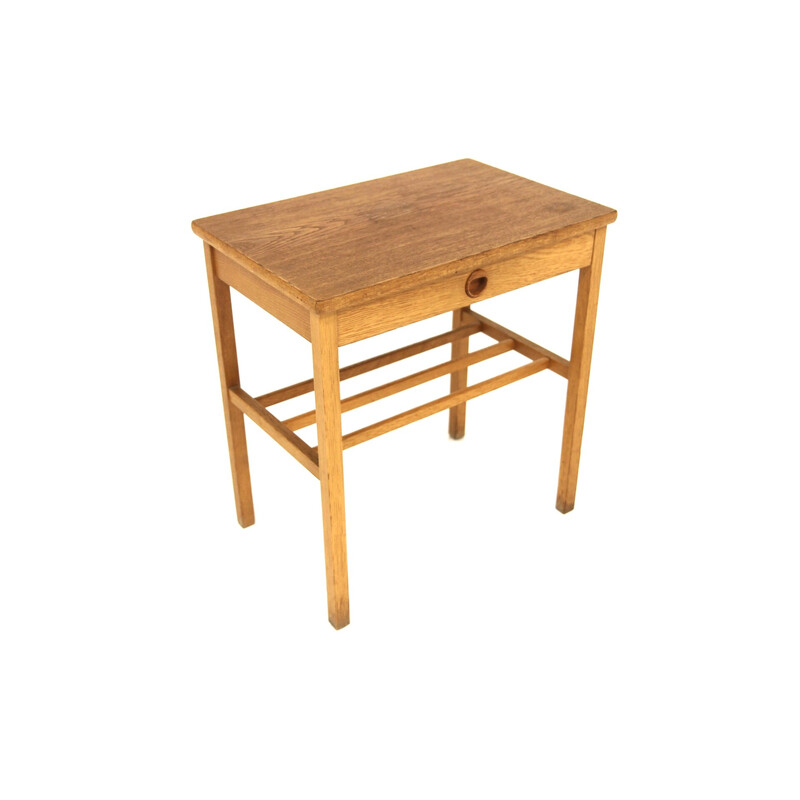 Table de chevet vintage en chêne, Suède 1960