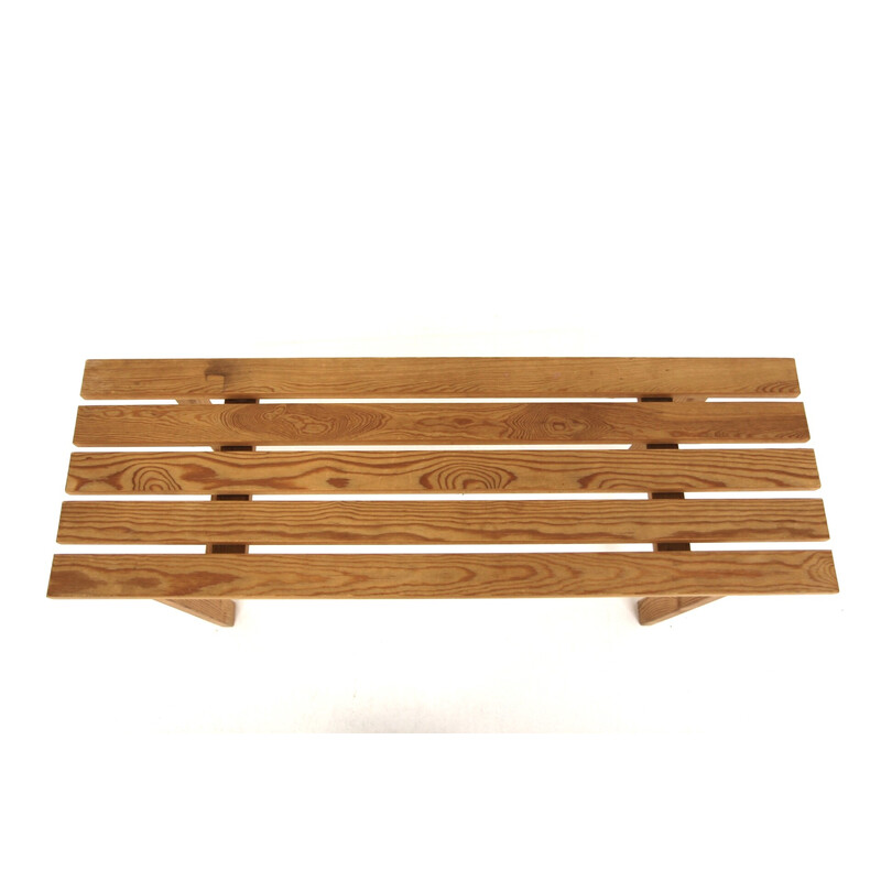 Vintage pine bench, Sweden 1970