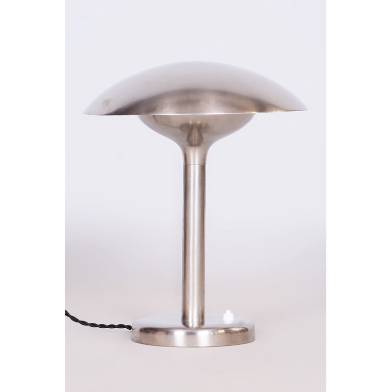 Lampe de table vintage Bauhaus en acier nickelé par František Anýž, Tchécoslovaquie 1920