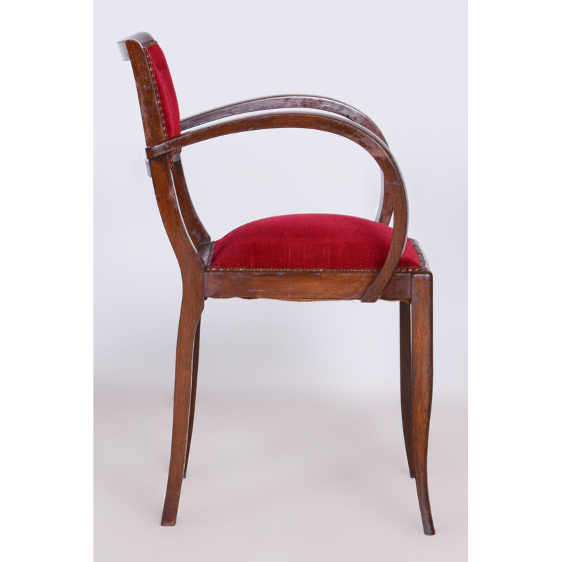 Vintage Art Deco armchair in beech by Jules Leleu, France 1930