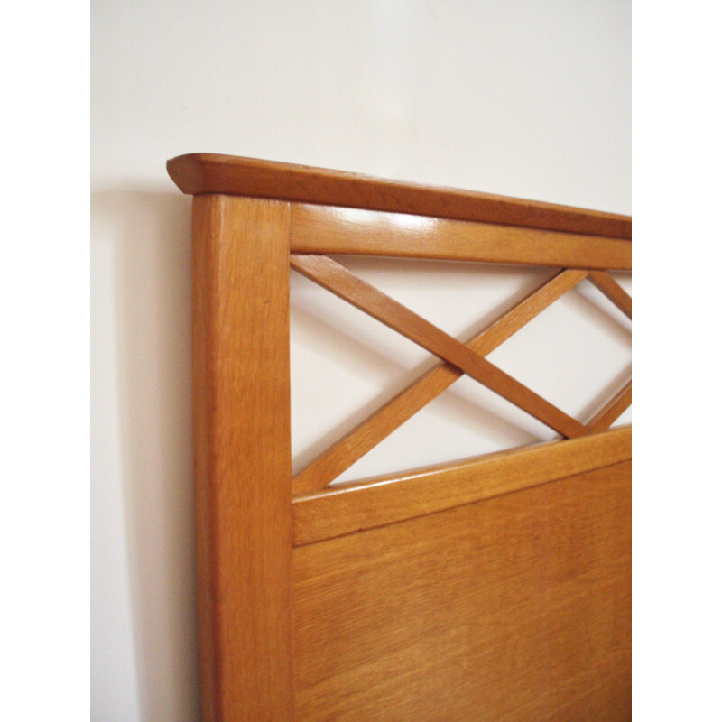 Mid-century oak bed with tapered legs- 1950s