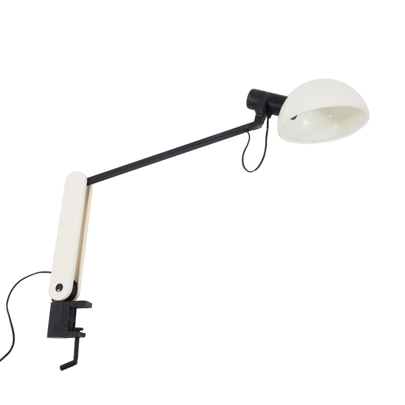Vintage articulated metal and plastic desk lamp by Harvey Guzzini