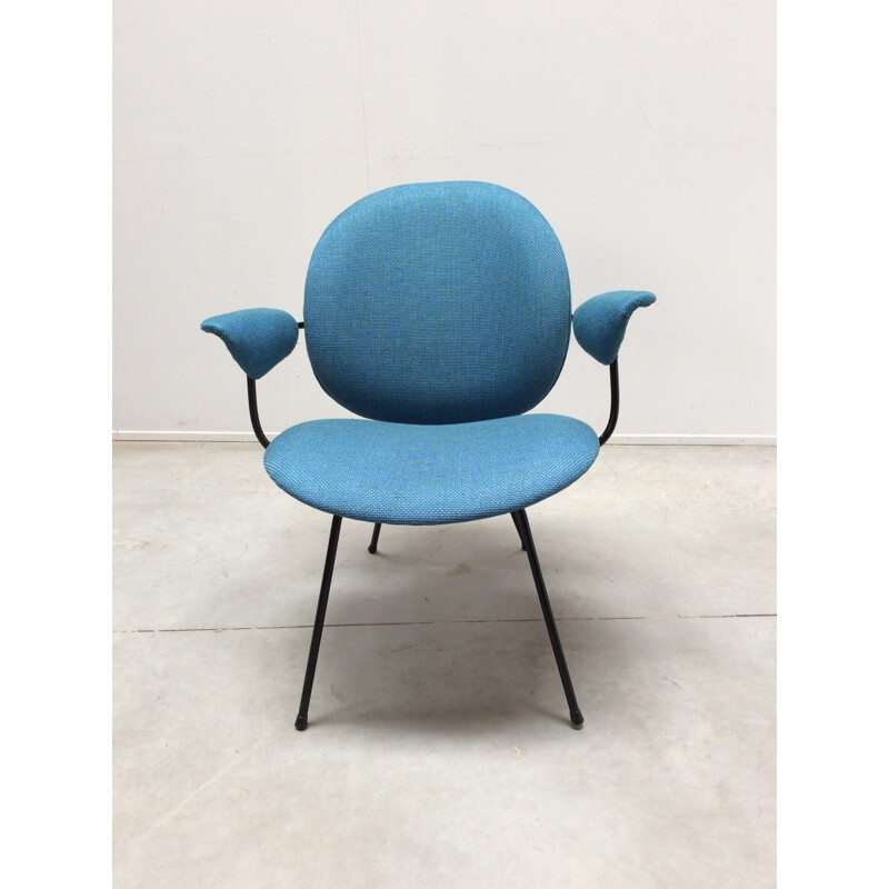 Pair of blue low armchairs by Willem Gispen - 1960s