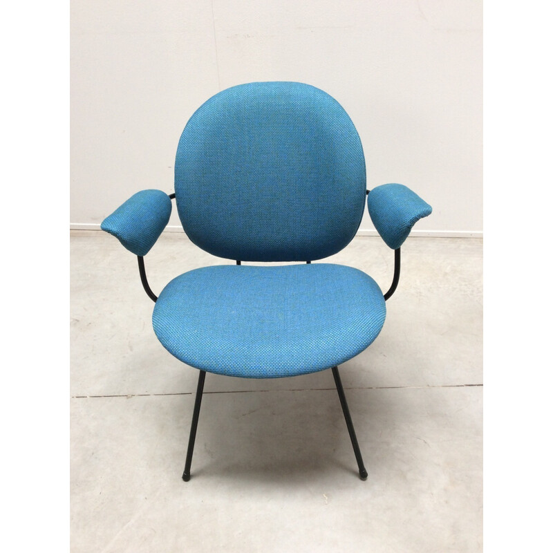 Pair of blue low armchairs by Willem Gispen - 1960s